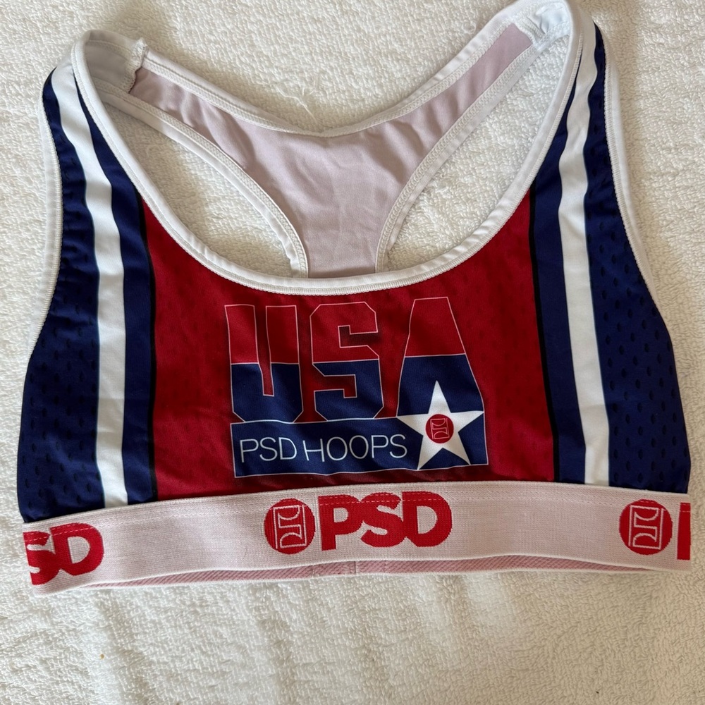 PSD Red and Blue Swim Top USA Theme Size M
